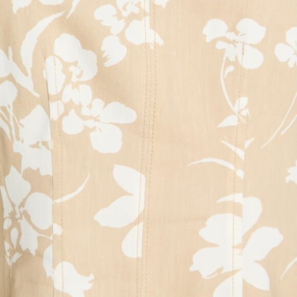 Veronica Beard 'Rosedale' Linen-Blend Floral Mini-Dress, Stone Khaki/Off-White - Picture 5 of 5